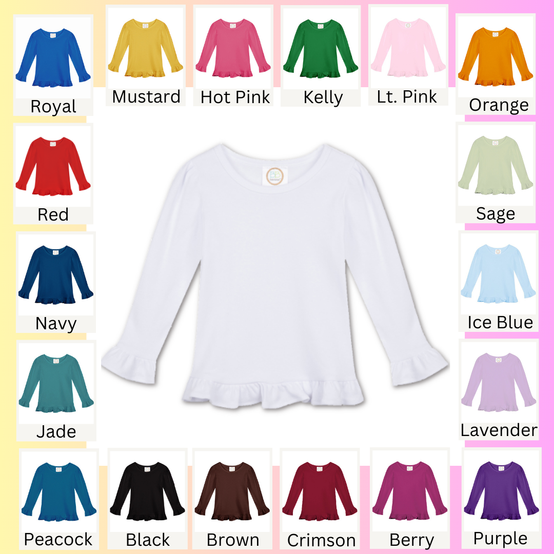 Toddler Custom Order Ruffle Long Sleeve Tee