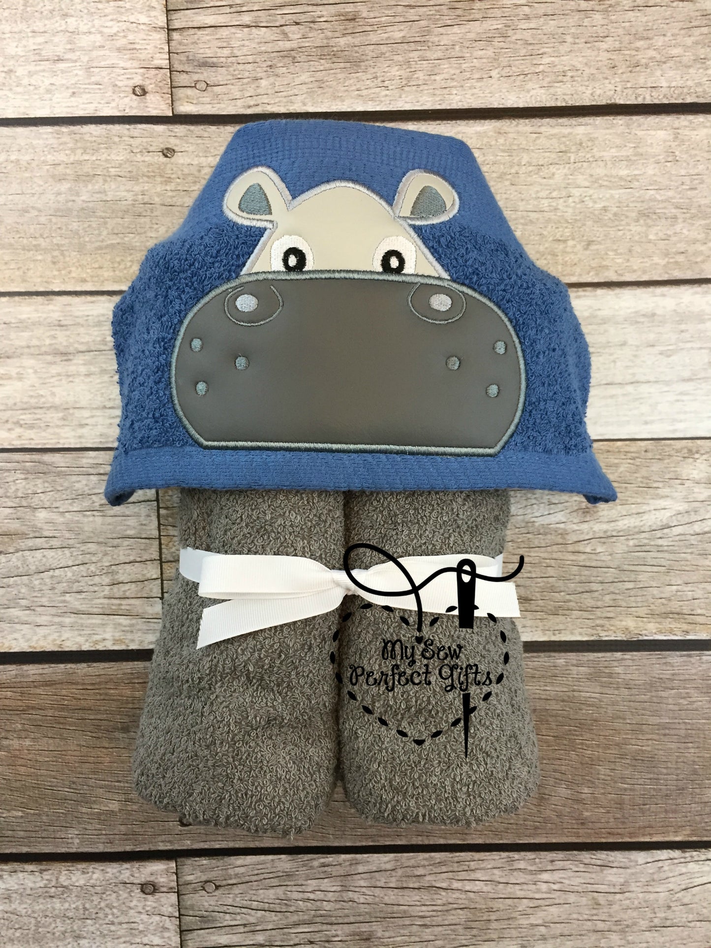 Hippo Hooded Bath Towel