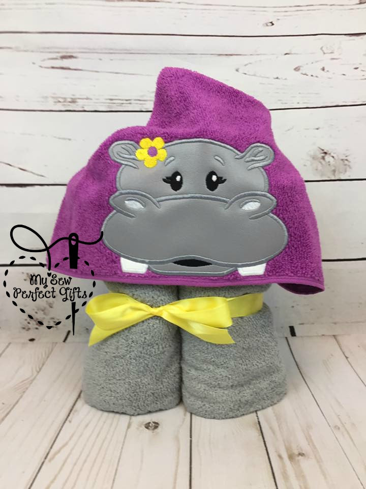 Hippo Hooded Bath Towel