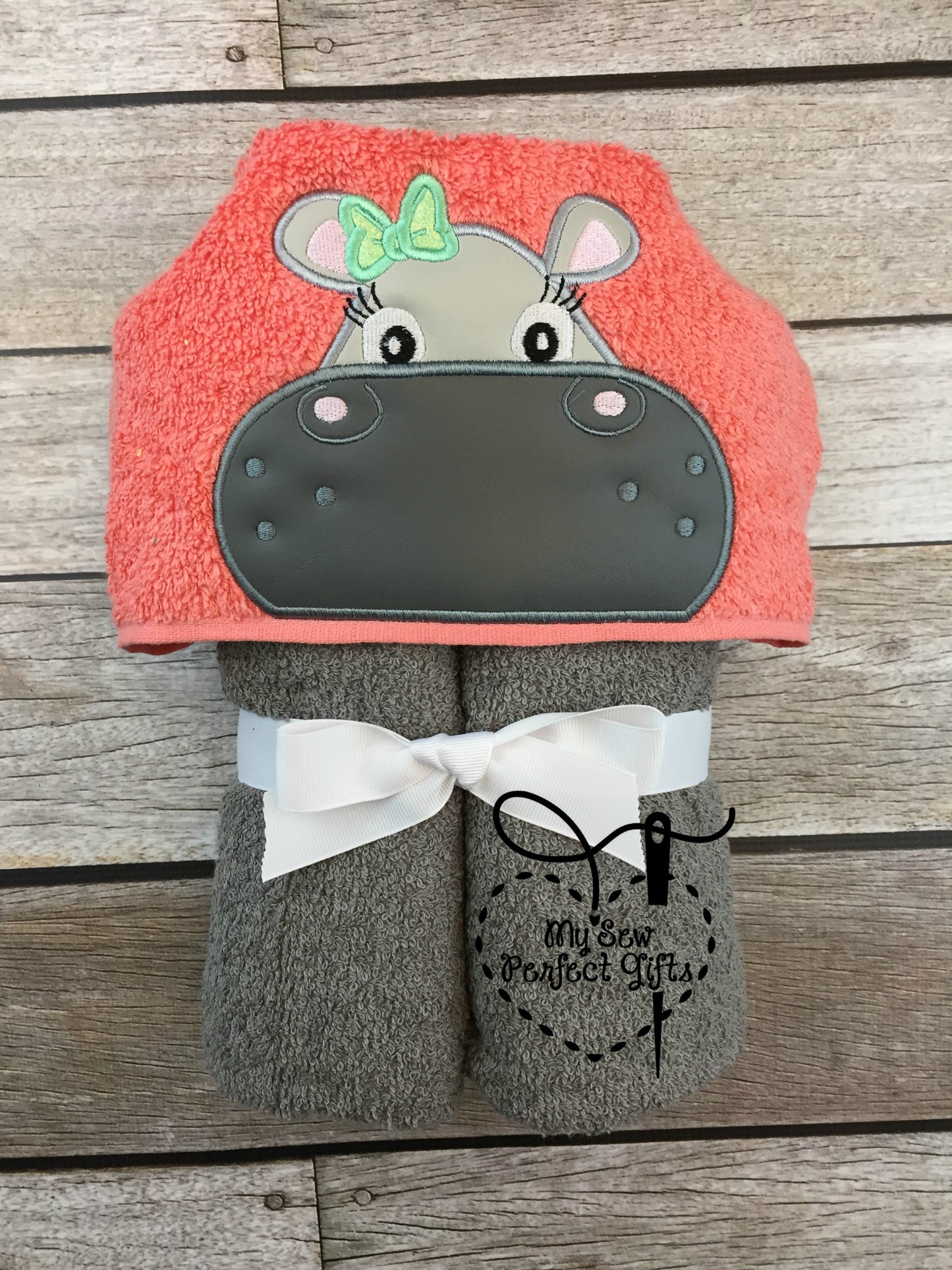 Hippo Hooded Bath Towel