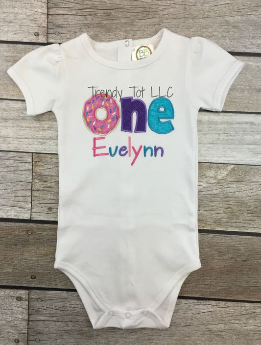 Donut One Birthday Ruffle Bodysuit