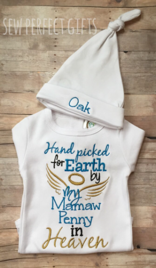 Handpicked for Earth Baby Gown with Matching Hat