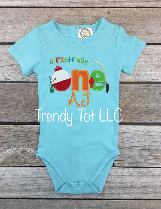 o"FISH"ally One Birthday Bodysuit