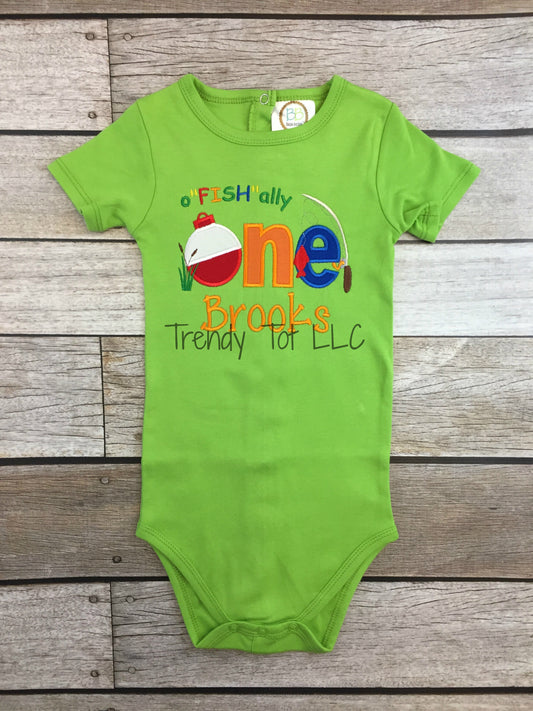 o"FISH"ally One Birthday Bodysuit