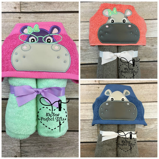 Hippo Hooded Bath Towel