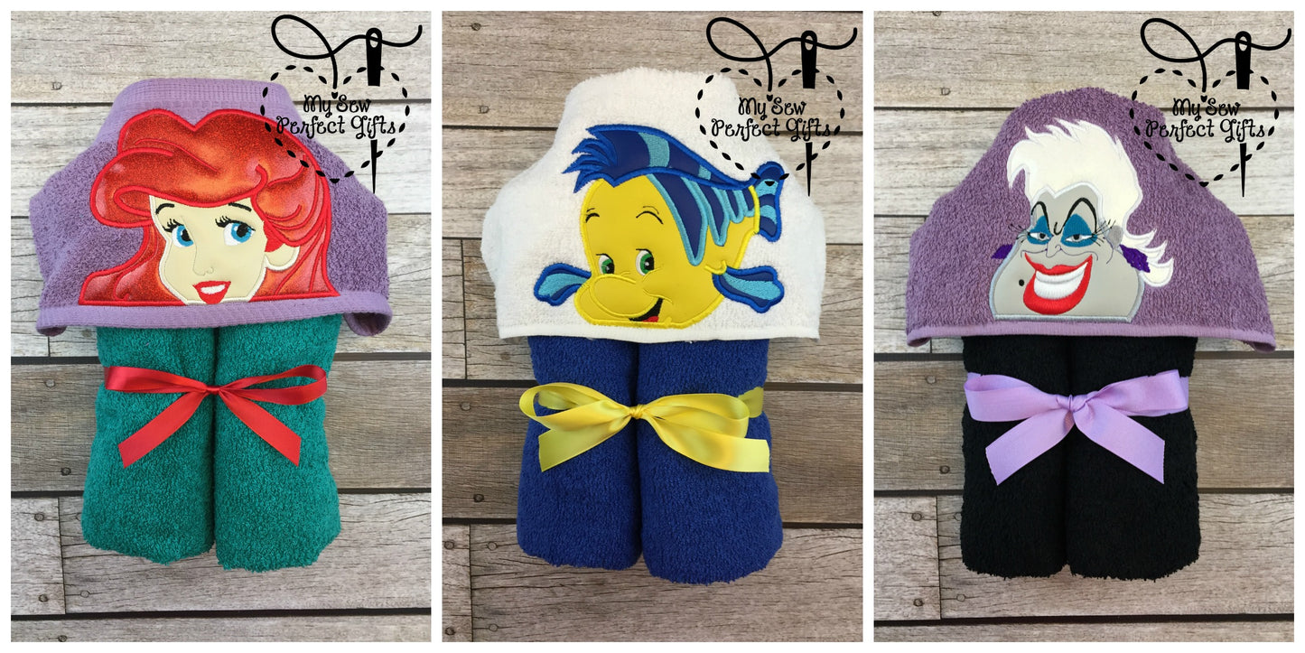 Mermaid and Friends Hooded Bath Towel