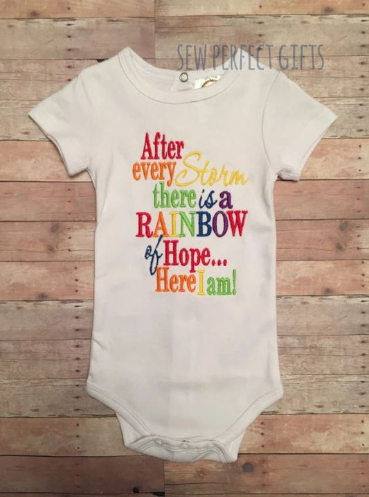 After every storm there is a RAINBOW of hope Ruffle Bodysuit